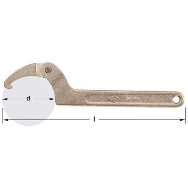 Ampco WP-7-ST  Non-Sparking adjustable C-hook spanner size 115–170 mm  (Non-Magnetic)